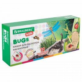 Набор для раскопок "Насекомые", 12 видов, карточки, инструменты, BRAUBERG KIDS, 665127