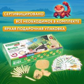 Набор для раскопок "Насекомые", 12 видов, карточки, инструменты, BRAUBERG KIDS, 665127