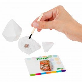 Набор для раскопок "Минералы", 12 видов, карточки, инструменты, BRAUBERG KIDS, 665129