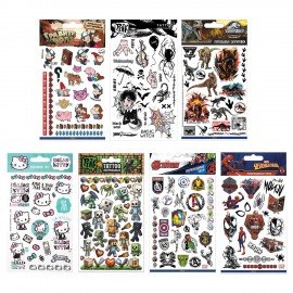 Наклейки-тату переводные АССОРТИ, ЦВЕТНЫЕ, 11х20 см, PY