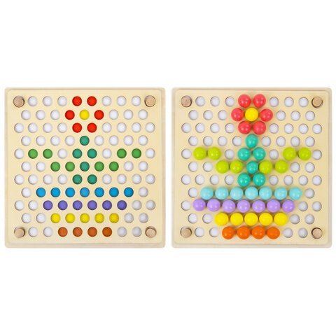 Сортер-мозаика с деревянный шариками, развивающий, 3 в 1, по методу Монтессори, BRAUBERG KIDS, 665247