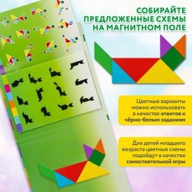 Головоломка развивающая деревянная "Танграм", на магнитах, с примерами, BRAUBERG KIDS, 665260