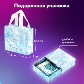 Набор для создания бижутерии и украшений 66 элементов Аквамарин, бусины, браслеты, подвески, BRAUBERG KIDS, 665291