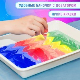 ЭБРУ набор для рисования на воде 7 цветов по 20 мл (40 картин), лоток А4, BRAUBERG HOBBY, 665354