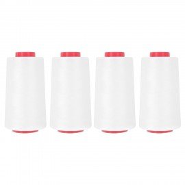 Набор швейных ниток 40/2 5000 ярдов 4 штуки, белые, DEVELIA, 665427