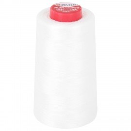 Набор швейных ниток 40/2 5000 ярдов 4 штуки, белые, DEVELIA, 665427