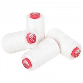 Набор швейных ниток 40/2 5000 ярдов 4 штуки, белые, DEVELIA, 665427