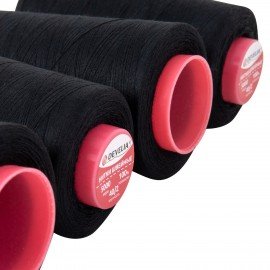 Набор швейных ниток 40/2 5000 ярдов 4 штуки, черные, DEVELIA, 665428