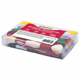 Нитки для вышивания (мулине), Набор 25 цветов, 10 м, полиэфир, DEVELIA (Девелиа), 665430