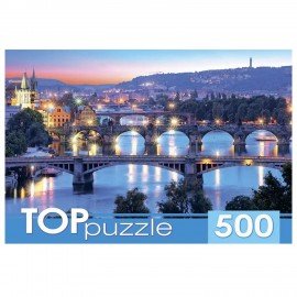 Пазл картонный 500 элементов АССОРТИ, 14 дизайнов, 330х480 мм, HATBER