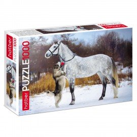 Пазл картонный 1000 элементов АССОРТИ, 10 дизайнов, 480х680 мм, HATBER