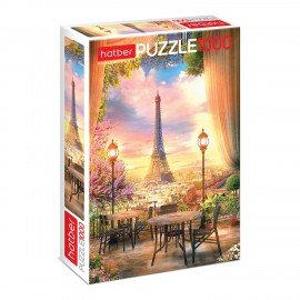 Пазл картонный 1000 элементов АССОРТИ, 10 дизайнов, 480х680 мм, HATBER