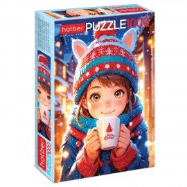 Пазл картонный 1000 элементов АССОРТИ, 10 дизайнов, 480х680 мм, HATBER