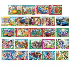 Пазл картонный "МАКСИ-ПАЗЛЫ", АССОРТИ, 180х125х40 мм, РК