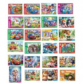 Пазл картонный "МАКСИ-ПАЗЛЫ", АССОРТИ, 180х125х40 мм, РК
