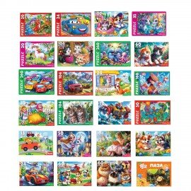 Пазл картонный "МАКСИ-ПАЗЛЫ", АССОРТИ, 180х125х40 мм, РК