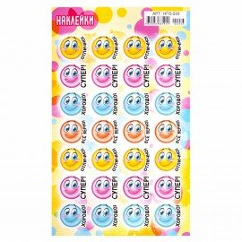 Наклейки бумажные поощрительные, АССОРТИ 280 наклеек, 16х10 см, глиттер, ЮНЛАНДИЯ, 665521