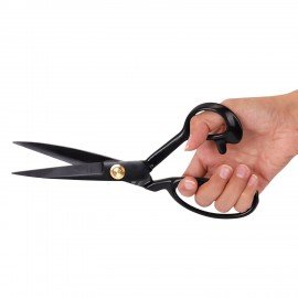 Ножницы портновские 240 мм, КЛАССИЧЕСКИЕ,черные,ручки с силиконовым покрытием, ОСТРОВ СОКРОВИЩ, 665598