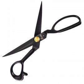 Ножницы портновские 240 мм, КЛАССИЧЕСКИЕ,черные,ручки с силиконовым покрытием, ОСТРОВ СОКРОВИЩ, 665598