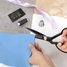 Ножницы портновские 290 мм, КЛАССИЧЕСКИЕ,черные,ручки с силиконовым покрытием, ОСТРОВ СОКРОВИЩ, 665599