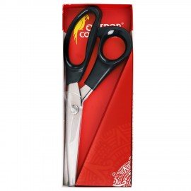 Ножницы портновские ФИГУРНЫЕ ЗИГЗАГ 240 мм, черные, пластиковые ручки, ОСТРОВ СОКРОВИЩ, 665600