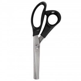 Ножницы портновские ФИГУРНЫЕ ЗИГЗАГ 240 мм, черные, пластиковые ручки, ОСТРОВ СОКРОВИЩ, 665600