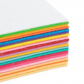 Пористая резина/фоамиран А4, 2мм, 20л, 20цв, пастельные цвета, блестки, ОСТРОВ СОКРОВ, 665665
