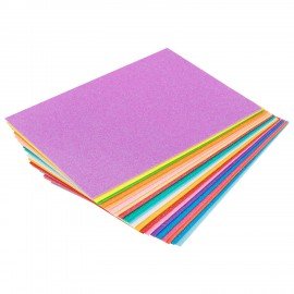 Пористая резина/фоамиран А4, 2мм, 20л, 20цв, пастельные цвета, блестки, ОСТРОВ СОКРОВ, 665665