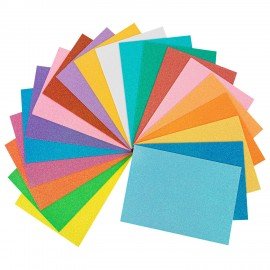 Пористая резина/фоамиран А4, 2мм, 20л, 20цв, пастельные цвета, блестки, ОСТРОВ СОКРОВ, 665665