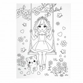 Набор ЮНОГО ХУДОЖНИКА "ПРИНЦЕССА" для рисования и творчества в кейсе ЮНЛАНДИЯ, 75 предметов, 665673