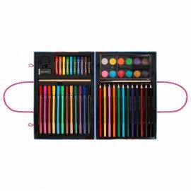 Набор ЮНОГО ХУДОЖНИКА "ПРИНЦЕССА" для рисования и творчества в кейсе ЮНЛАНДИЯ, 75 предметов, 665673