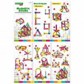 Магнитный конструктор MAGNETIC STICKS, 72 магнитные детали, BRAUBERG KIDS, код 1С, 665722