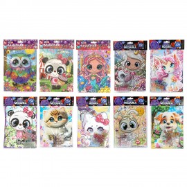 Алмазная мозаика детская АССОРТИ 10 видов, 17х23 см, на картоне МУЛЬТИ АРТ