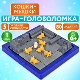 Настольная логическая игра IQ ТРЕНИНГ "Кошки-Мышки", 1TOY, Т25478