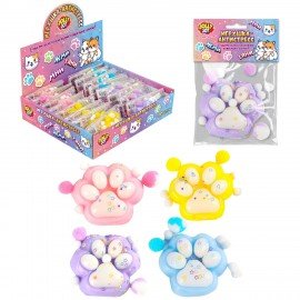 Игрушка-антистресс "ДВУХЦВЕТНАЯ КОШАЧЬЯ ЛАПКА С ПОМПОНАМИ", 7*6см, ассорти 4 вида, дисплей, JOLLY JOT (ДЖОЛЛИ ДЖОТ), 665768