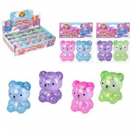 Игрушка-антистресс "МЕДВЕДИКИ. НАБОР 2 ШТУКИ", 5 см, ассорти 4 цвета, дисплей, JOLLY JOT (ДЖОЛЛИ ДЖОТ), 665771
