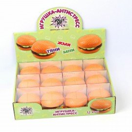Игрушка-антистресс "БУРГЕР", 7 см, дисплей, JOLLY JOT (ДЖОЛЛИ ДЖОТ), 665799