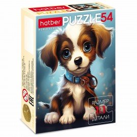 Пазл картонный 54 элемента "Милые мордашки", АССОРТИ, 175х130 мм, HATBER