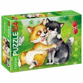 Пазл картонный 104 элемента АССОРТИ, 220х320 мм, HATBER