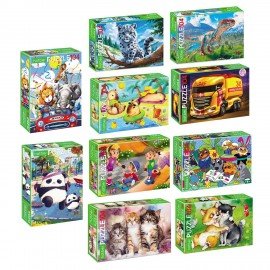 Пазл картонный 104 элемента АССОРТИ, 220х320 мм, HATBER