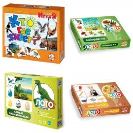 Настольная игра Лото для детей, картонное (6 полей, 48 карточек), АССОРТИ, 10 КОР