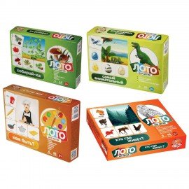 Настольная игра Лото для детей, картонное (6 полей, 48 карточек), АССОРТИ, 10 КОР