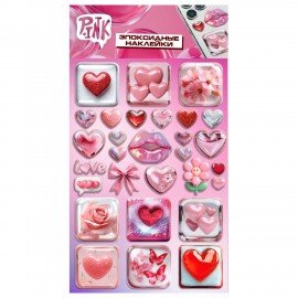 Наклейки эпоксидные АССОРТИ, 11х20 см, PINK