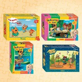 Пазлы картонные 54 элемента, "Лицензионные сюжеты", КОМПЛЕКТ 20 шт., поле 17,5х13 см