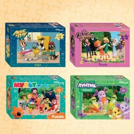 Пазлы картонные 54 элемента, "Лицензионные сюжеты", КОМПЛЕКТ 20 шт., поле 17,5х13 см