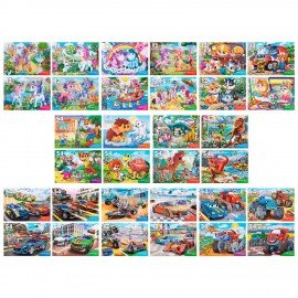 Пазлы картонные 54 элемента, КОМПЛЕКТ 32 шт., поле 17,5 х 13 см, РЫЖИЙ КОТ