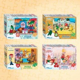 Пазлы картонные 54 элемента, "Лицензионные сюжеты", КОМПЛЕКТ 16 шт., поле 17,5х13 см, 480541