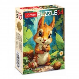 Пазл картонный 54 элемента "ОЧАРОВАТЕЛЬНЫЕ МОРДАШКИ", КОМПЛЕКТ 40 штук, 175х130мм, HATBER