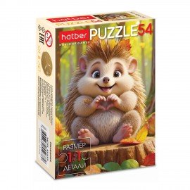 Пазл картонный 54 элемента "ОЧАРОВАТЕЛЬНЫЕ МОРДАШКИ", КОМПЛЕКТ 40 штук, 175х130мм, HATBER