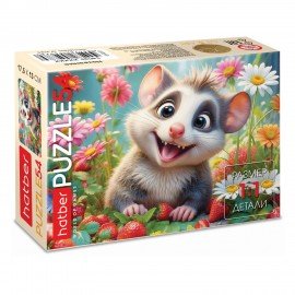 Пазл картонный 54 элемента "ОЧАРОВАТЕЛЬНЫЕ МОРДАШКИ", КОМПЛЕКТ 40 штук, 175х130мм, HATBER